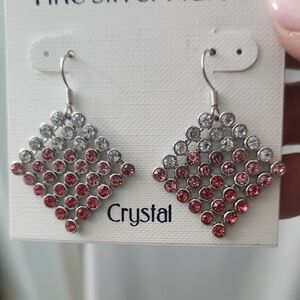 Silver and Pink Earrings New In Original Packaging.